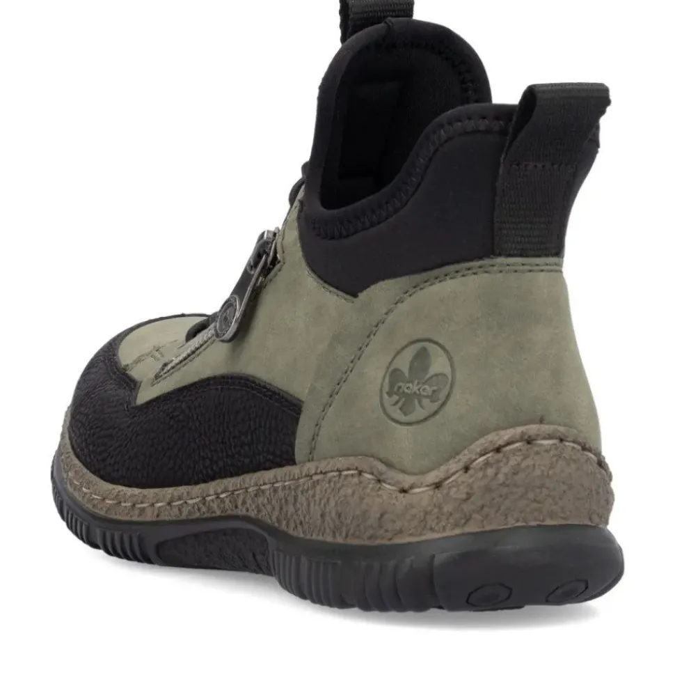Rieker Antistress Damen Slipper High Schnellschnürung grün S24 N32G3-54