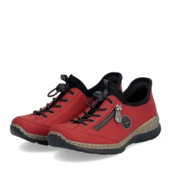 Rieker Antistress Damen Slipper Schnellschnürung rot S24 N3267-33
