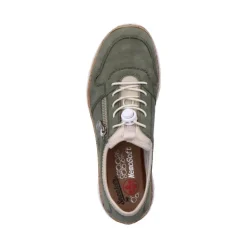Rieker Antistress Damen Slipper Memosoft Decksohle Schnellschnürung grün S13 N42G0-52