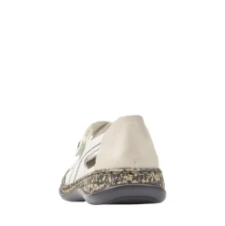 Rieker Antistress Damen Slipper Riemchenschuh Sandale Leder Klettverschluss weiß S12 46367-80