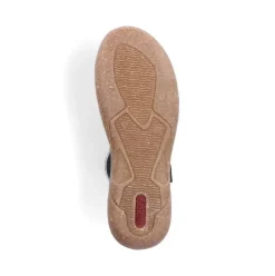 Rieker Antistress Damen Slipper Lochmuster Leder Klettverschluss blau S13 54555-14