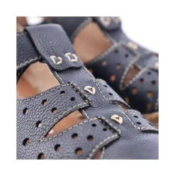 Rieker Antistress Damen Slipper Lochmuster Leder Klettverschluss blau S13 54555-14