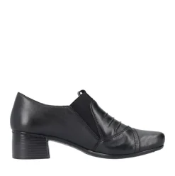 Rieker Antistress Damen Slipper Trotteur Leder Blockabsatz schwarz S23 41657-00