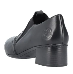 Rieker Antistress Damen Slipper Trotteur Leder Blockabsatz schwarz S23 41657-00