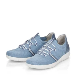 Rieker Antistress Damen Slipper Schlupfschuh sportlich Wechselfußbett blau S13 L7462-12