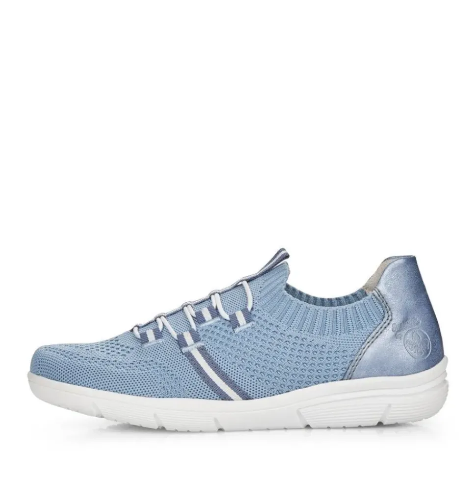 Rieker Antistress Damen Slipper Schlupfschuh sportlich Wechselfußbett blau S13 L7462-12
