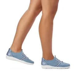 Rieker Antistress Damen Slipper Schlupfschuh sportlich Wechselfußbett blau S13 L7462-12