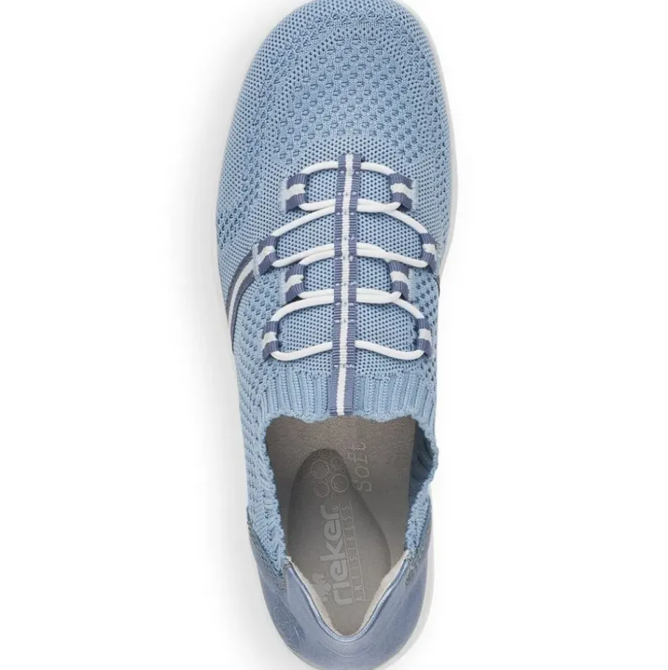 Rieker Antistress Damen Slipper Schlupfschuh sportlich Wechselfußbett blau S13 L7462-12