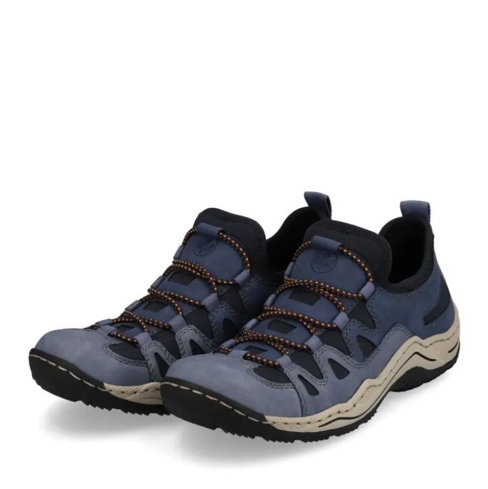 Rieker Antistress Damen Slipper sportlich herausnehmbarer Decksohle blau S13 L0546-14