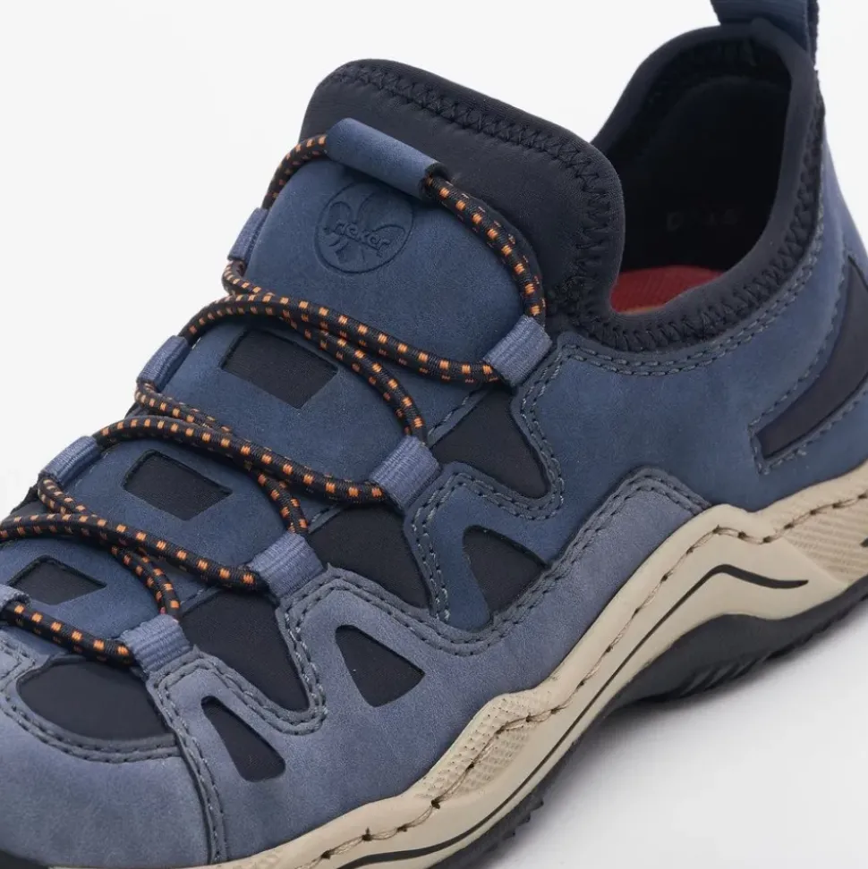 Rieker Antistress Damen Slipper sportlich herausnehmbarer Decksohle blau S13 L0546-14