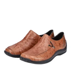 Rieker Antistress Damen Slipper Schlupfschuh Leder braun S22 L1750-22