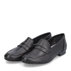 Rieker Antistress Damen Slipper Loafer elegant Leder schwarz S13 51954-01