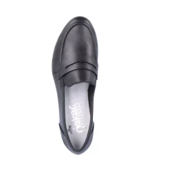 Rieker Antistress Damen Slipper Loafer elegant Leder schwarz S13 51954-01