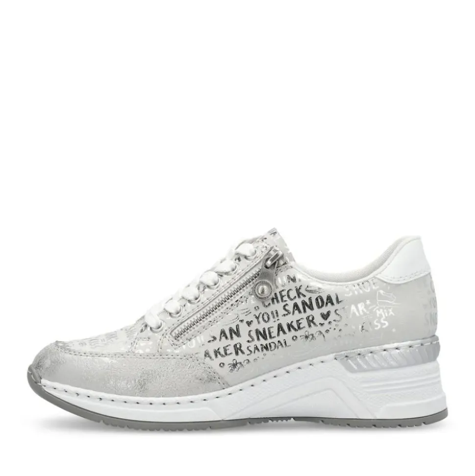 Rieker Antistress Damen Sneaker Keilabsatz Wechselfußbett grau S14 N4316-90