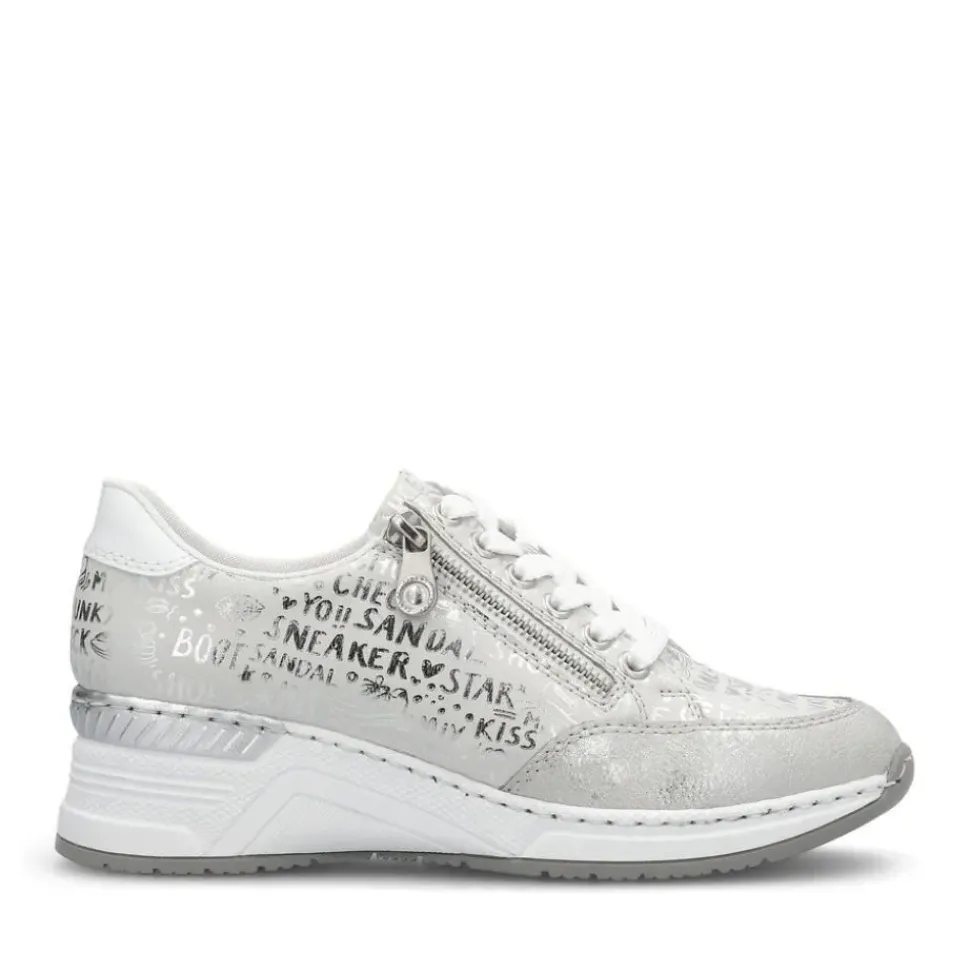Rieker Antistress Damen Sneaker Keilabsatz Wechselfußbett grau S14 N4316-90