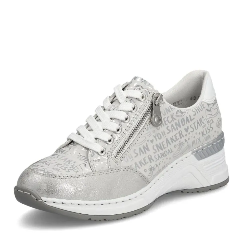 Rieker Antistress Damen Sneaker Keilabsatz Wechselfußbett grau S14 N4316-90