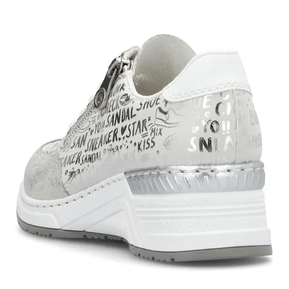 Rieker Antistress Damen Sneaker Keilabsatz Wechselfußbett grau S14 N4316-90