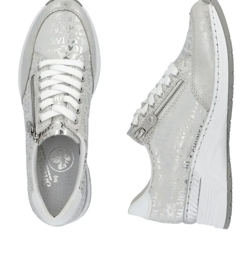 Rieker Antistress Damen Sneaker Keilabsatz Wechselfußbett grau S14 N4316-90
