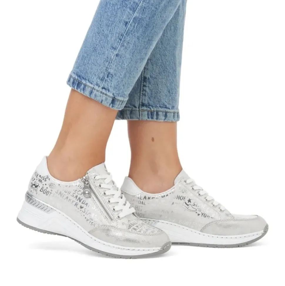 Rieker Antistress Damen Sneaker Keilabsatz Wechselfußbett grau S14 N4316-90
