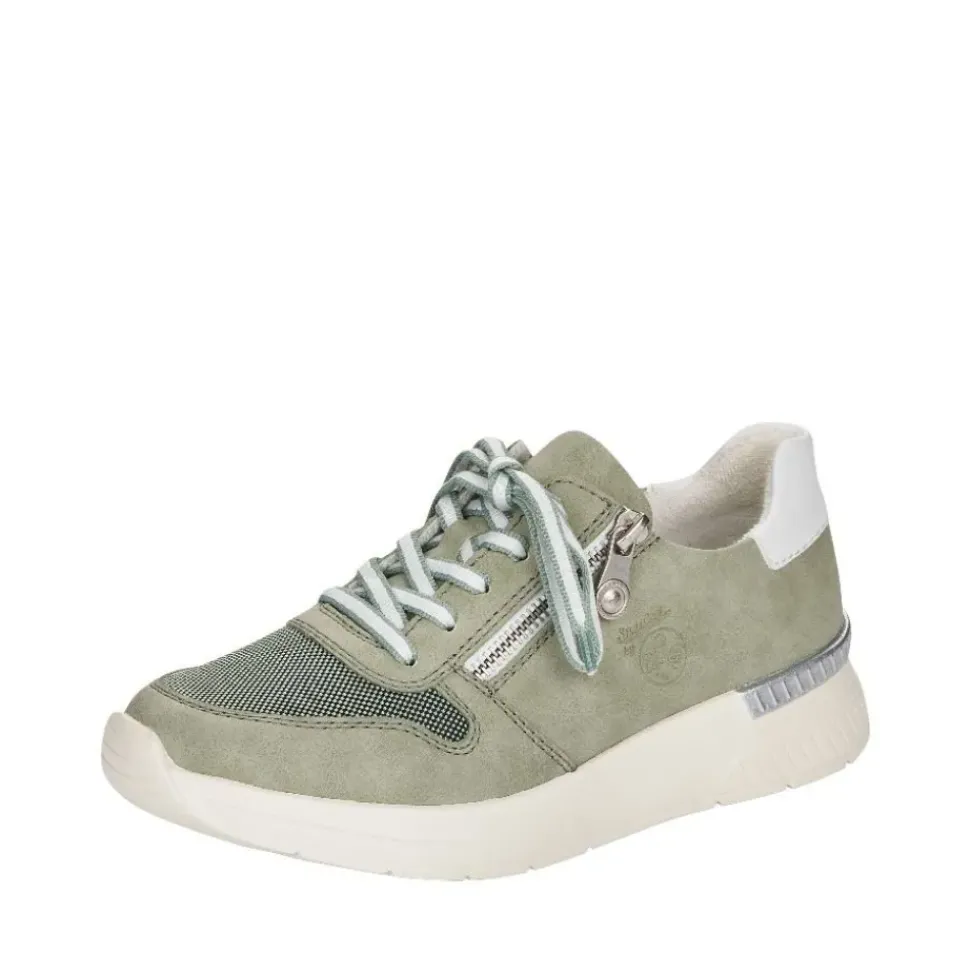 Rieker Antistress Damen Sneaker Reißverschluss Wechselfußbett grün S12 N4730-52