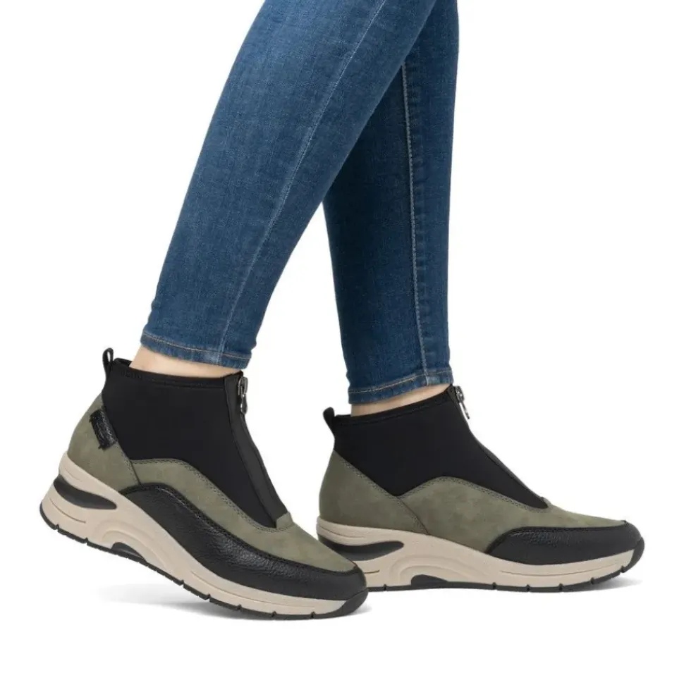 Rieker Antistress Damen Stiefelette Keilabsatz grün S24 N9362-54