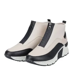 Rieker Antistress Damen Stiefelette sportlich Keilabsatz Neopren- Schaft Reißverschluss beige S22 N6352-60
