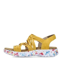 Rieker Antistress Damen Trekkingsandale ultraleicht  Gummibänder gelb S13 67898-68