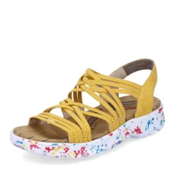 Rieker Antistress Damen Trekkingsandale ultraleicht  Gummibänder gelb S13 67898-68