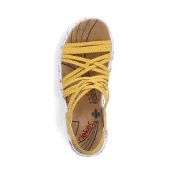 Rieker Antistress Damen Trekkingsandale ultraleicht  Gummibänder gelb S13 67898-68