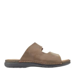 Rieker Antistress Herren Pantolette Klettverschluss Leder braun S12  25592-25