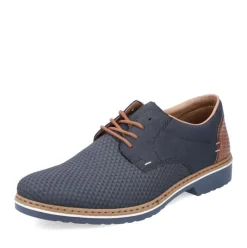 Rieker Antistress Herren Schnürschuh Extraweite grafisches Muster blau S13  16504-16