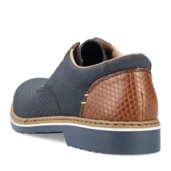 Rieker Antistress Herren Schnürschuh Extraweite grafisches Muster blau S13  16504-16