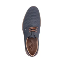 Rieker Antistress Herren Schnürschuh Extraweite grafisches Muster blau S13  16504-16