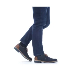 Rieker Antistress Herren Schnürschuh Extraweite grafisches Muster blau S13  16504-16