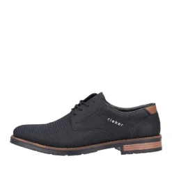 Rieker Antistress Herren Schnürschuh klassisch strukturiertes Obermaterial schwarz S22 14614-00