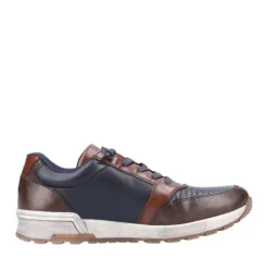 Rieker Antistress Herren Schnürhalbschuh Sneaker Leder Reißverschluss blau S22 15163-14