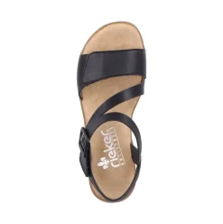 Rieker Antistress Sandalette Riemchen Klettverschluss schwarz S12 63460-00