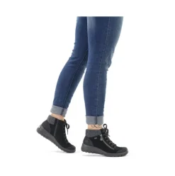 Rieker Antistress Schnürschuh  Rauleder RiekerTEX- Membran schwarz S21 L7132-01