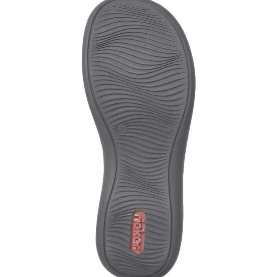 Rieker Antistress Slipper Sling Sandale Leder Klettverschluss blau S12 46377-14