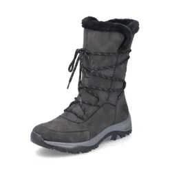 Rieker Damen Biker- Boots Schnürboots TEX- Membran Warmfutter Zierkordel blau S23 Z9124-12