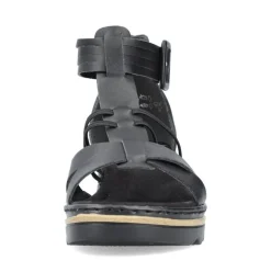 Rieker Damen Keilsandaletten asphaltschwarz S13 67480-01