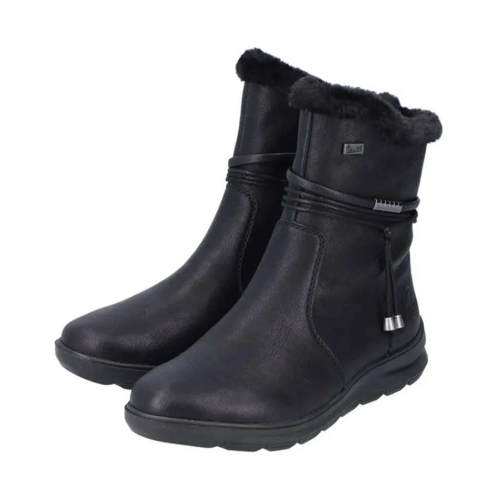 Rieker Damen Kurzstiefel Wechselfußbett, TEX-Membran schwarz S23 Z0070-00