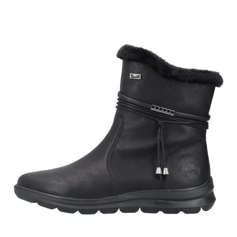 Rieker Damen Kurzstiefel Wechselfußbett, TEX-Membran schwarz S23 Z0070-00
