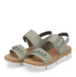 Rieker Damen Riemchensandalen mintgrün Keilabsatz S13  V2350-52