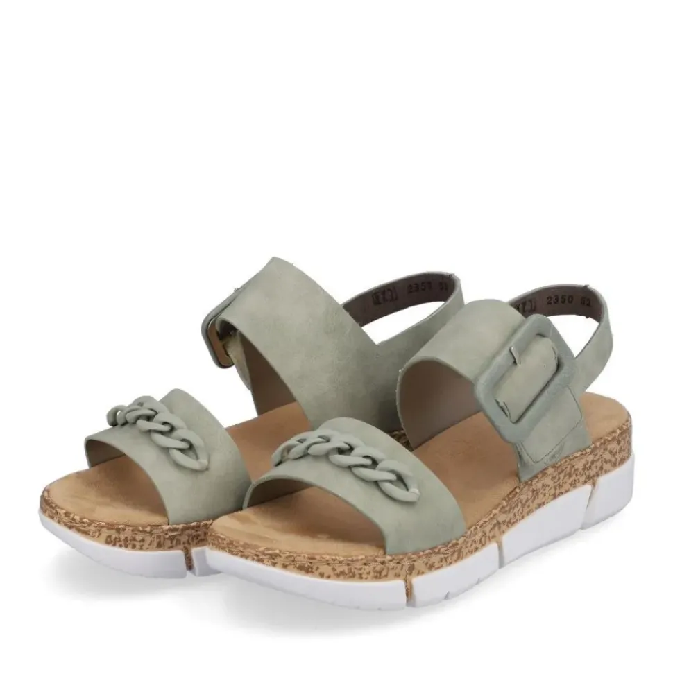 Rieker Damen Riemchensandalen mintgrün Keilabsatz S13 V2350-52