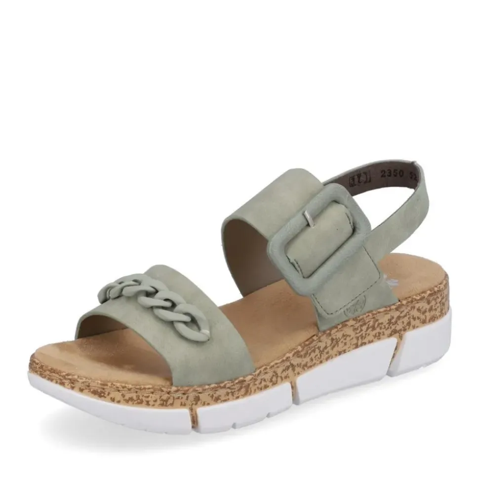 Rieker Damen Riemchensandalen mintgrün Keilabsatz S13 V2350-52