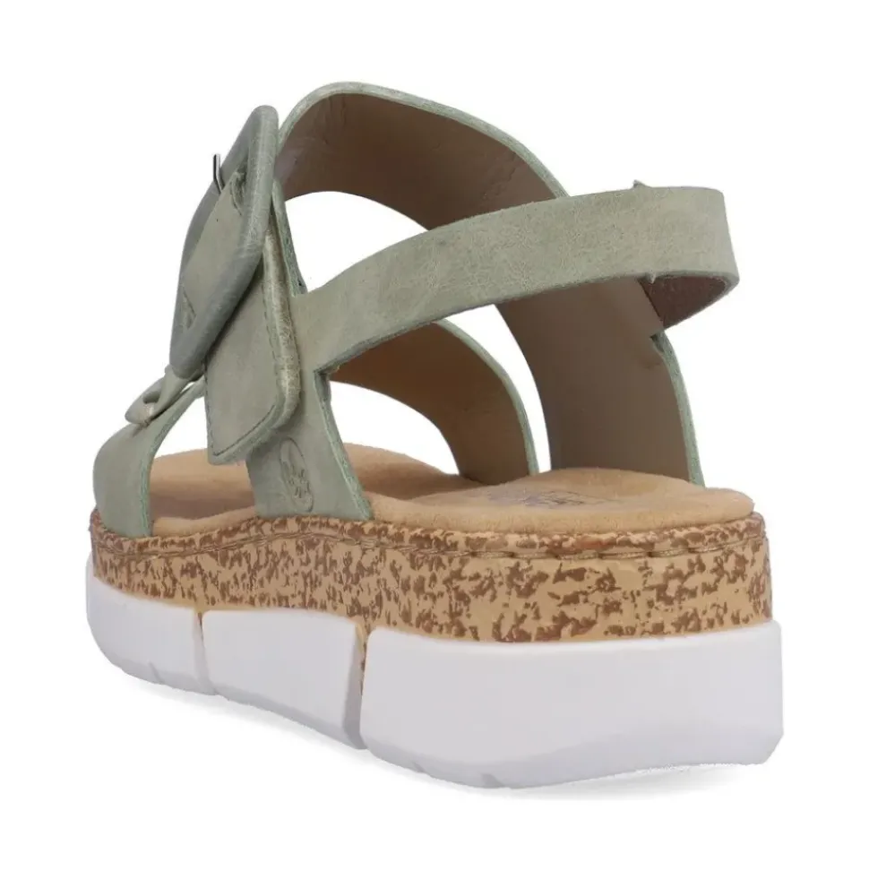 Rieker Damen Riemchensandalen mintgrün Keilabsatz S13 V2350-52