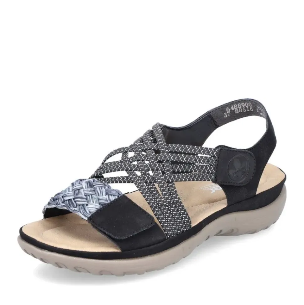 Rieker Damen Riemchensandalen nachtschwarz S13 64889-00