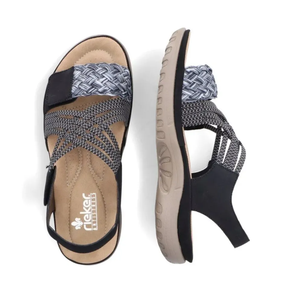 Rieker Damen Riemchensandalen nachtschwarz S13 64889-00