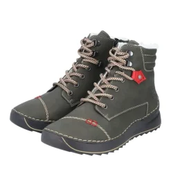 Rieker Damen Schnürboots Schnürstiefel Warmfutter grün S23 51545-54